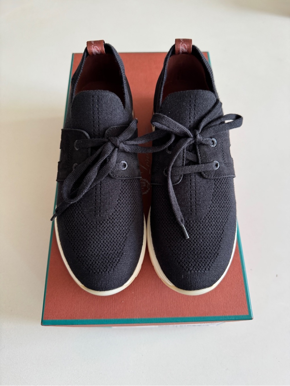 NIB Loro Piana 360 LP Lady Flexy Walk Sneaker Wish Wool Size 35 Caviar Black